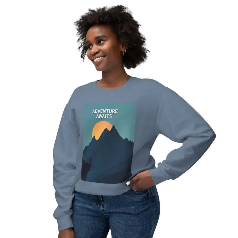 Adventure Awaits Unisex Mountain Graphic Crewneck Sweatshirt - Ocean State Styles