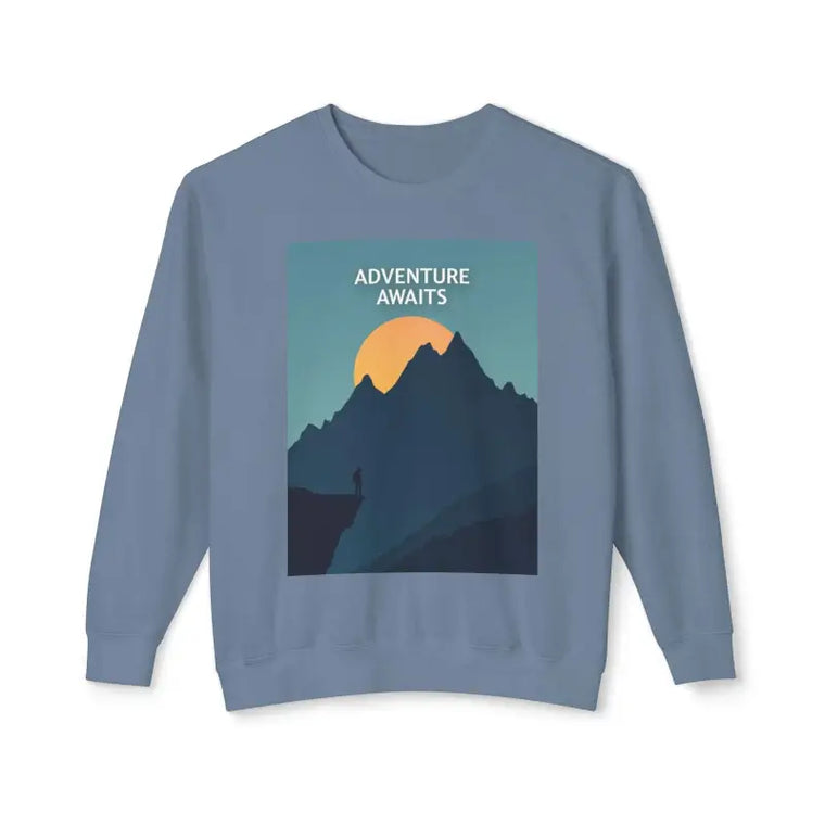 Adventure Awaits Unisex Mountain Graphic Crewneck Sweatshirt - Ocean State Styles
