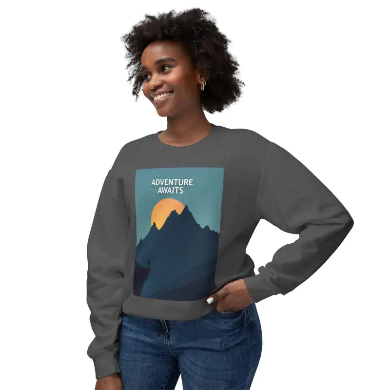 Adventure Awaits Unisex Mountain Graphic Crewneck Sweatshirt - Ocean State Styles