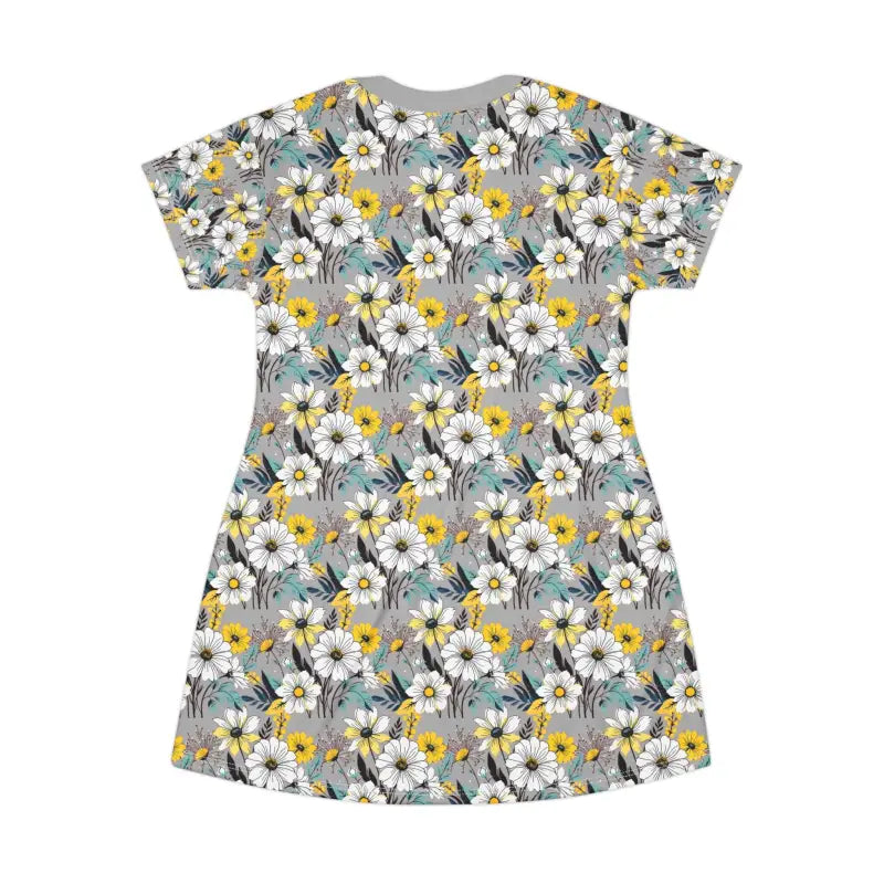 Floral print T-shirt dress featuring vibrant all-over summer design for women