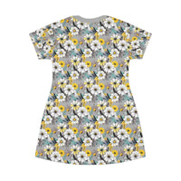 All Over Print Floral Summer T Shirt Dress for Effortless Style - Ocean State Styles