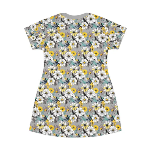 All Over Print Floral Summer T Shirt Dress for Effortless Style - Ocean State Styles