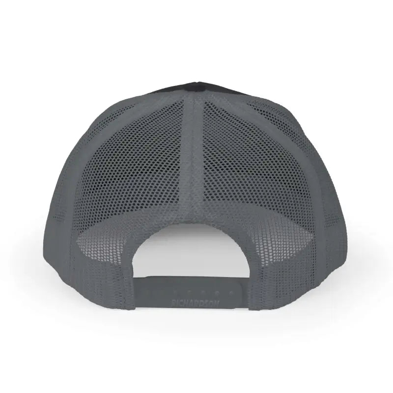 Gray mesh back baseball cap featuring American Flag embroidery for stylish wear