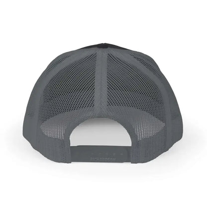 Gray mesh back baseball cap featuring American Flag embroidery for stylish wear