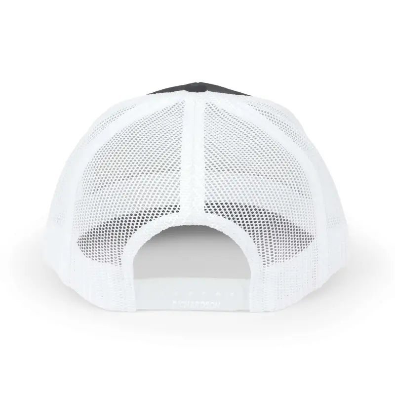 Black and white mesh baseball cap featuring American Flag embroidery for stylish wear
