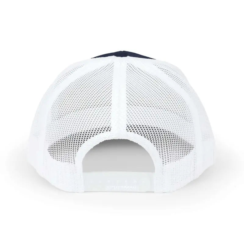 White mesh-backed baseball cap featuring American Flag embroidery for stylish outdoor wear