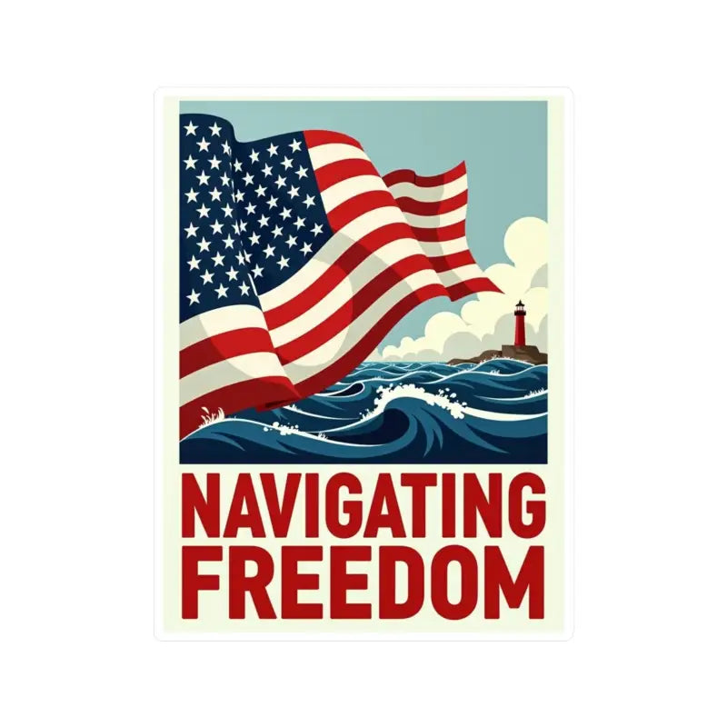 Patriotic American flag sticker on American Flag Nautical Vinyl Decal