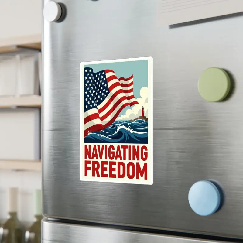 American Flag and Lighthouse Magnet for Nautical Vinyl Decal Decoration