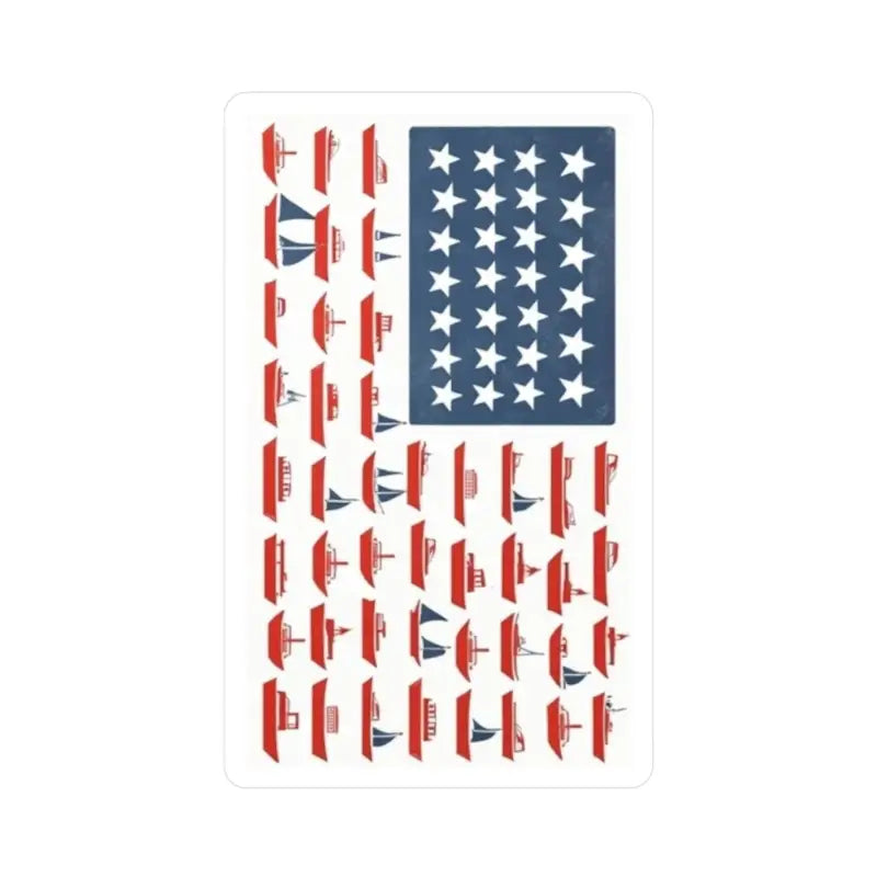 American Flag Sailboat Stripes Decal featuring vibrant flag-inspired stripes on a sailboat
