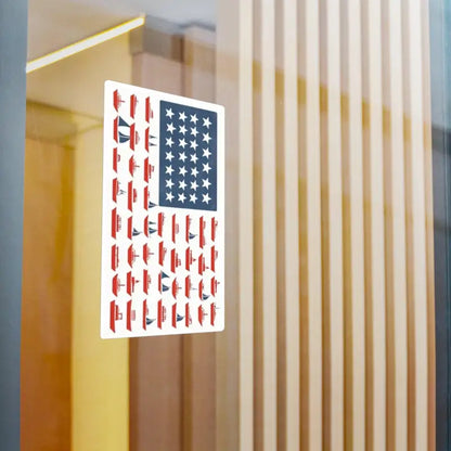 American Flag Sailboat Stripes Decal featuring a vibrant American flag sticker design