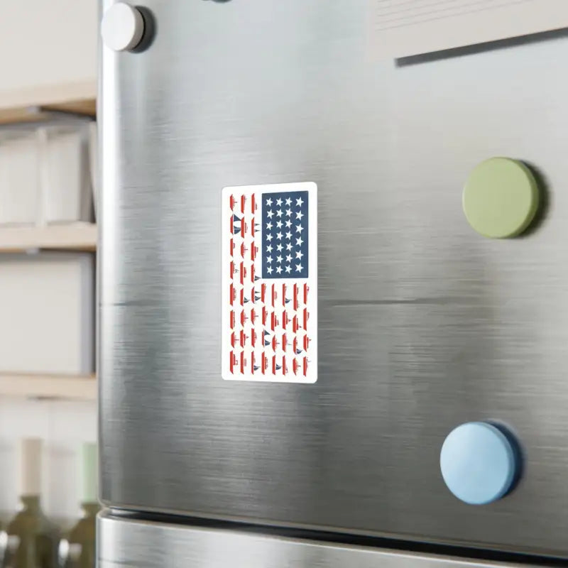 American flag sticker featuring red lobster shapes for decorative sailboat stripes