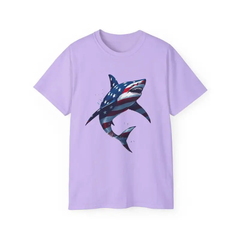 American Flag Shark Design Ultra Cotton Unisex T Shirt - Ocean State Styles