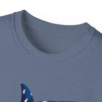 American Flag Shark Design Ultra Cotton Unisex T Shirt - Ocean State Styles