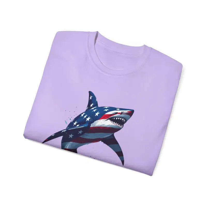 American Flag Shark Design Ultra Cotton Unisex T Shirt - Ocean State Styles