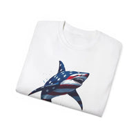 American Flag Shark Design Ultra Cotton Unisex T Shirt - Ocean State Styles