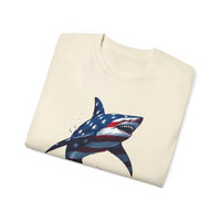 American Flag Shark Design Ultra Cotton Unisex T Shirt - Ocean State Styles
