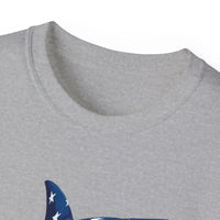 American Flag Shark Design Ultra Cotton Unisex T Shirt - Ocean State Styles