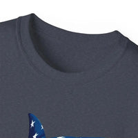 American Flag Shark Design Ultra Cotton Unisex T Shirt - Ocean State Styles