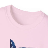 American Flag Shark Design Ultra Cotton Unisex T Shirt - Ocean State Styles