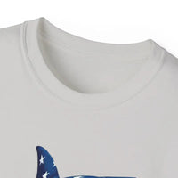 American Flag Shark Design Ultra Cotton Unisex T Shirt - Ocean State Styles
