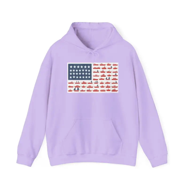 American Ship Flag Hooded Sweatshirt for Cozy Style Comfort - Ocean State Styles