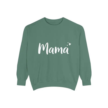 Green Mama sweatshirt displayed from Assorted Mama Sweatshirts in Teal Green and Pink collection