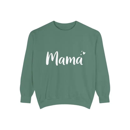 Green Mama sweatshirt displayed from Assorted Mama Sweatshirts in Teal Green and Pink collection