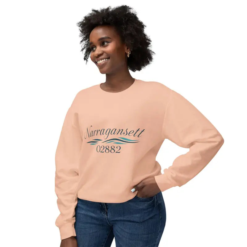 Assorted Unisex Lightweight Crewneck Sweatshirts in Peach Yellow Narragansett and Light Blue - Ocean State Styles