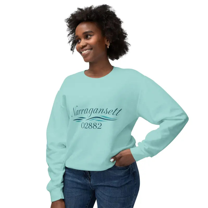 Assorted Unisex Lightweight Crewneck Sweatshirts in Peach Yellow Narragansett and Light Blue - Ocean State Styles