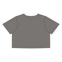 Beach Graphic Crop Tops for Women in Gray and White with Sundays at the Beach Design - Ocean State Styles
