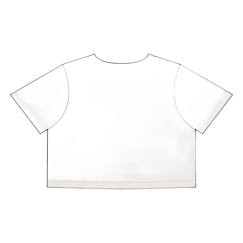 White cropped t-shirt from Beach Graphic Crop Tops in Gray and White collection