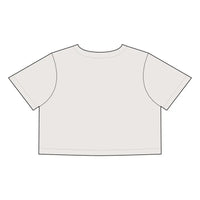 Beach Graphic Crop Tops for Women in Gray and White with Sundays at the Beach Design - Ocean State Styles