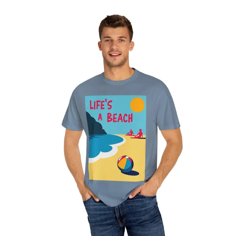 Life’s a Beach graphic tee displayed on the Beach Life Unisex T Shirt in vibrant colors