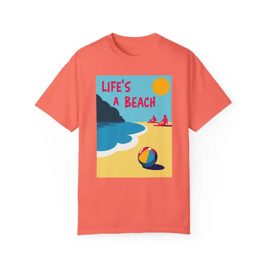 Beach Scene Graphic T-Shirt in Yellow Coral and Teal - Ocean State Styles