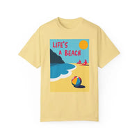 Beach Scene Graphic T-Shirt in Yellow Coral and Teal - Ocean State Styles