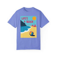 Beach Scene Graphic T-Shirt in Yellow Coral and Teal - Ocean State Styles