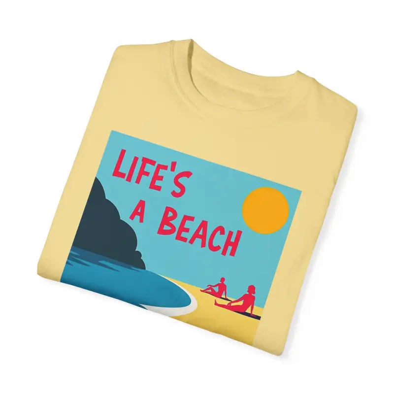 Beach Scene Graphic T-Shirt in Yellow Coral and Teal - Ocean State Styles