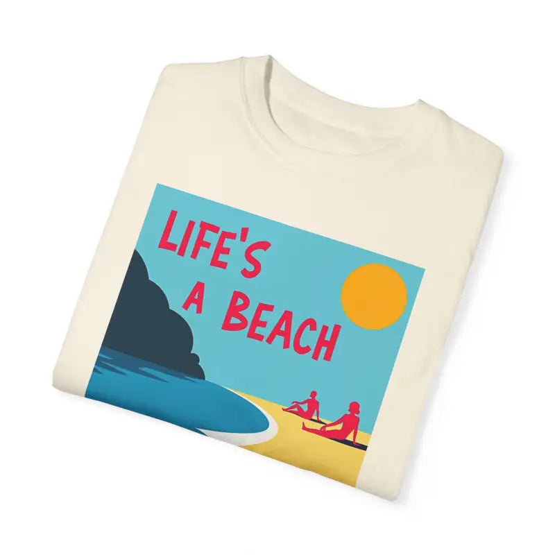 Beach Scene Graphic T-Shirt in Yellow Coral and Teal - Ocean State Styles