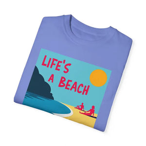 Beach Scene Graphic T-Shirt in Yellow Coral and Teal - Ocean State Styles