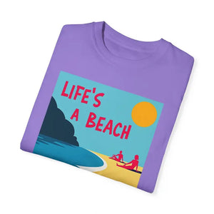 Beach Scene Graphic T-Shirt in Yellow Coral and Teal - Ocean State Styles