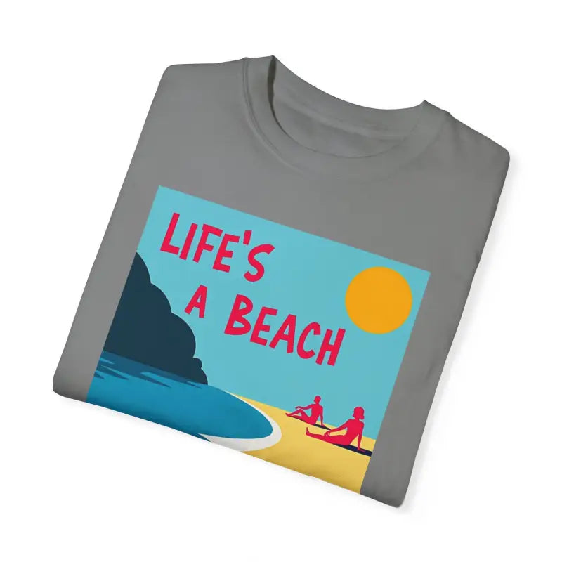 Beach Scene Graphic T-Shirt in Yellow Coral and Teal - Ocean State Styles