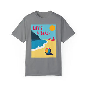 Beach Scene Graphic T-Shirt in Yellow Coral and Teal - Ocean State Styles
