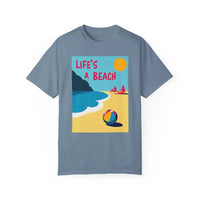 Beach Scene Graphic T-Shirt in Yellow Coral and Teal - Ocean State Styles