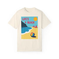Beach Scene Graphic T-Shirt in Yellow Coral and Teal - Ocean State Styles