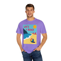 Beach Scene Graphic T-Shirt in Yellow Coral and Teal - Ocean State Styles