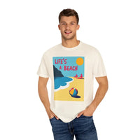 Beach Scene Graphic T-Shirt in Yellow Coral and Teal - Ocean State Styles