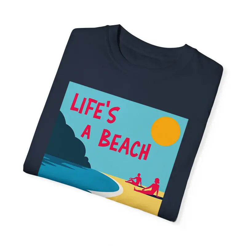 Beach Scene Graphic T-Shirt in Yellow Coral and Teal - Ocean State Styles