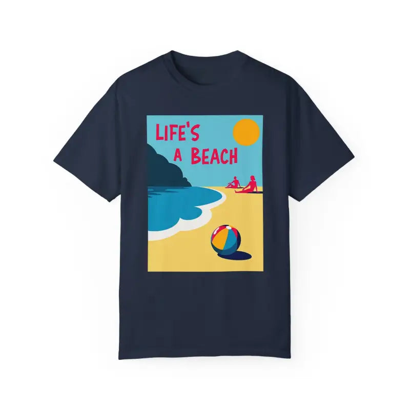 Beach Scene Graphic T-Shirt in Yellow Coral and Teal - Ocean State Styles
