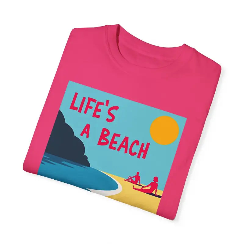 Beach Scene Graphic T-Shirt in Yellow Coral and Teal - Ocean State Styles