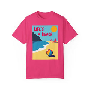 Beach Scene Graphic T-Shirt in Yellow Coral and Teal - Ocean State Styles